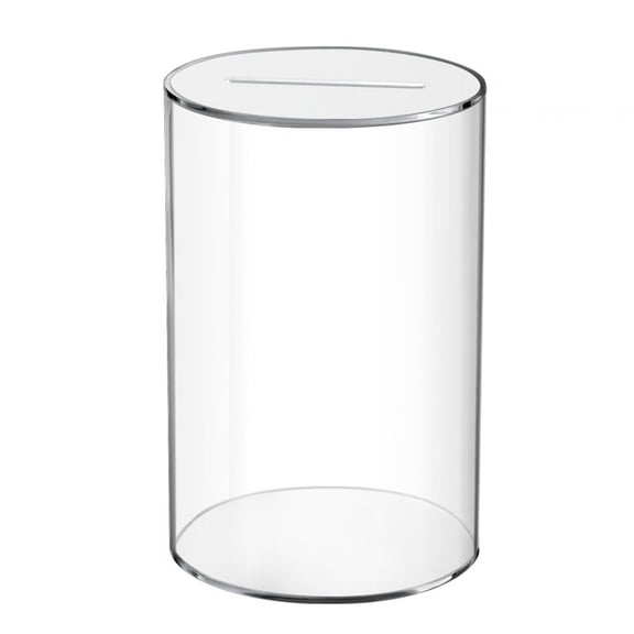 Fzaqwen Coin Bank Jar Clear Acrylic Break to Open Multipurpose Piggy Bank Tip Box Saving 9cmx15cm