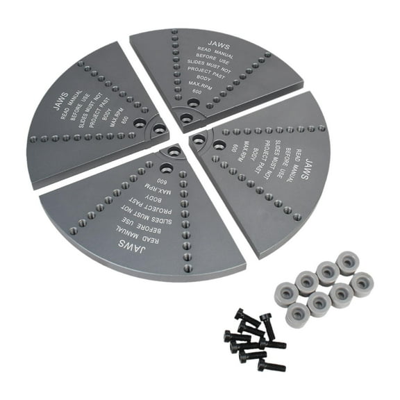 Fzaqwen Cole Jaw Set Wood Lathe Chuck for Bowl Turning Professional Accessories Aluminum Gray