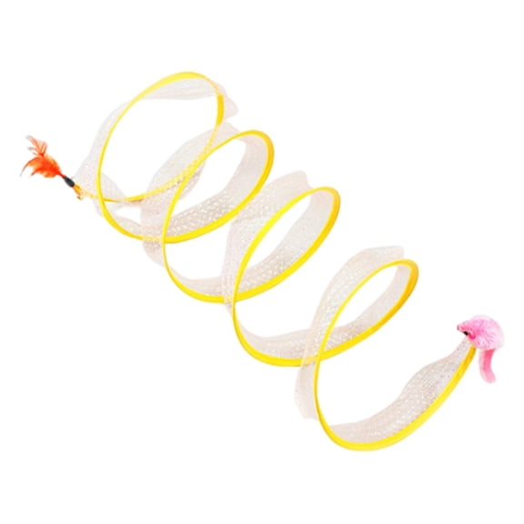Fzaqwen Collapsible Cat Tunnel Toy, Cat Passage, Runway, Portable Spring Spiral Tunnels,