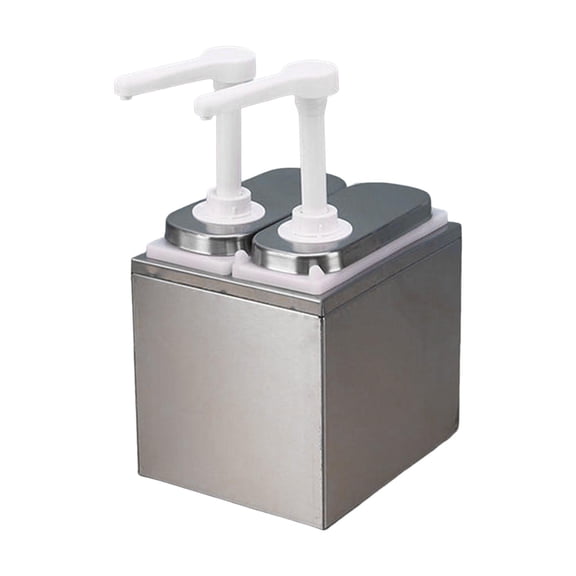 Fzaqwen Condiment Pump Dispenser 1.4L Manual for Commercial Use Kitchen Dinning Room Double head