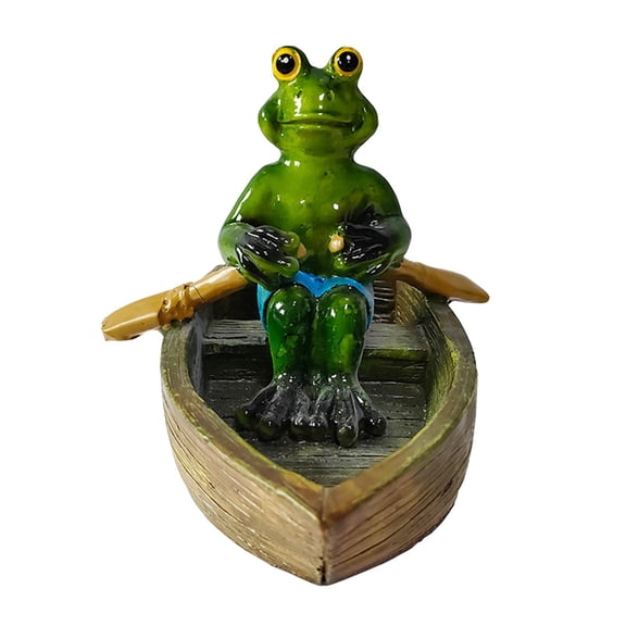 Fzaqwen Creative Resin Animal Ornament Water Floating Ornament Animal Figurine Raft for Frogs