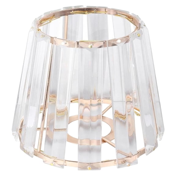 Fzaqwen Crystal Lampshade Chandelier Ceiling Fixture Lamp Shade Metal Light Cage Clip on Gold L