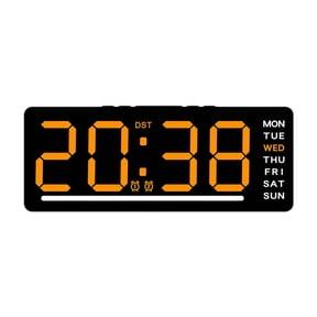 Fzaqwen Digital Clock Easy to Read Home Decor with Date Day of Week LED Clock Desk Clock Orange Number