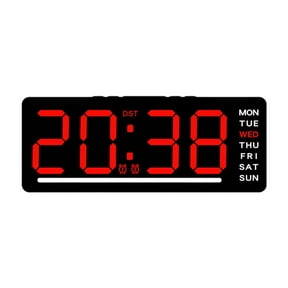 Fzaqwen Digital Clock Easy to Read Home Decor with Date Day of Week LED Clock Desk Clock Red Number