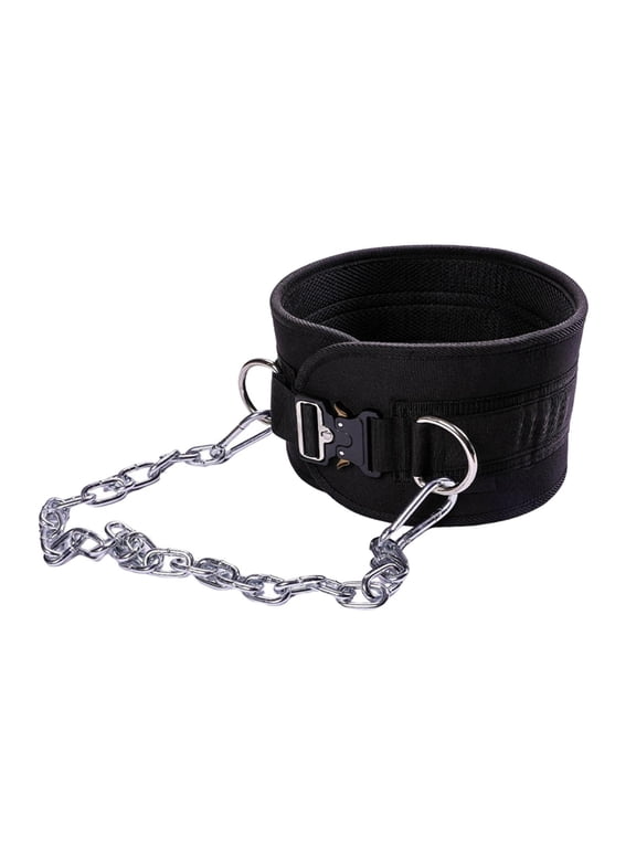 Dipping Belt with Chain for Weightlifting Waist Support ,Lifting Belt for Pullup Metal Buckle