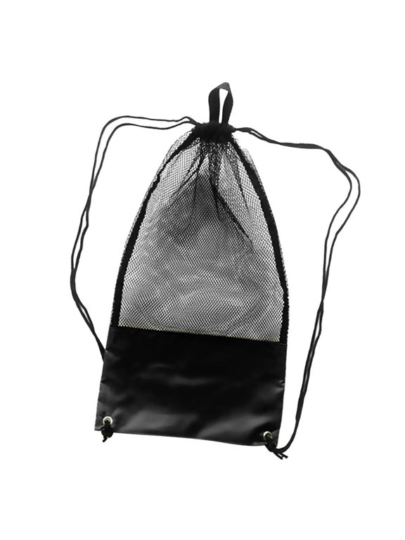 Dive bag with shoulder strap - Travel backpack with drawstring for snorkeling, Black