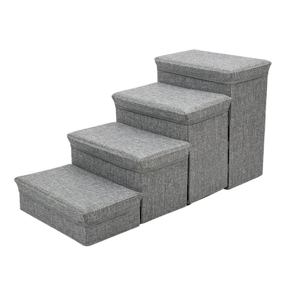 Fzaqwen Dog Stairs Ladder Pet Ramp Dog Indoor Step Puppy Toy Storage Box for Indoor Dogs Gray