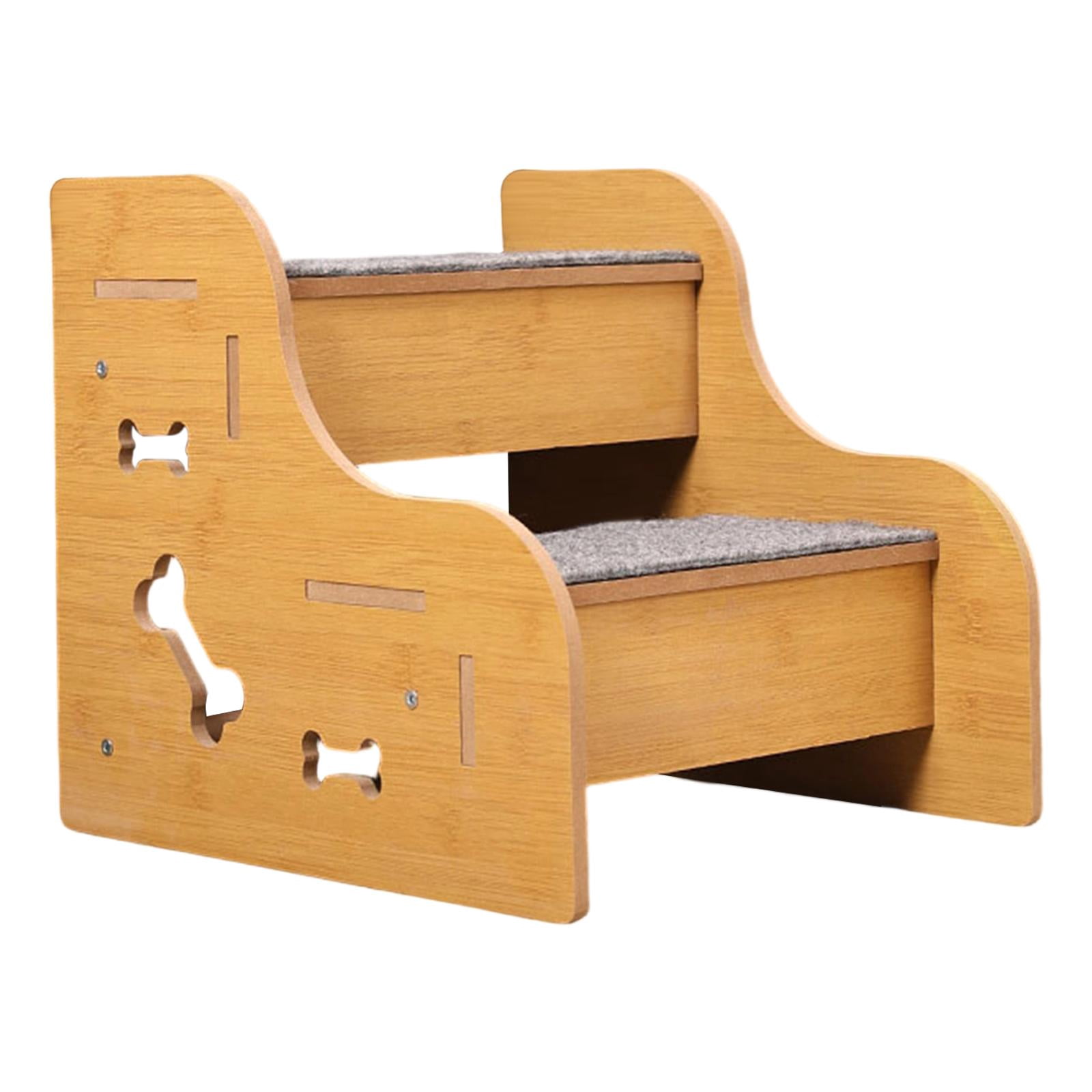 Fzaqwen Dog Stairs MDF Non Slip Pet Step Ladder Ramp Wooden Steps for ...