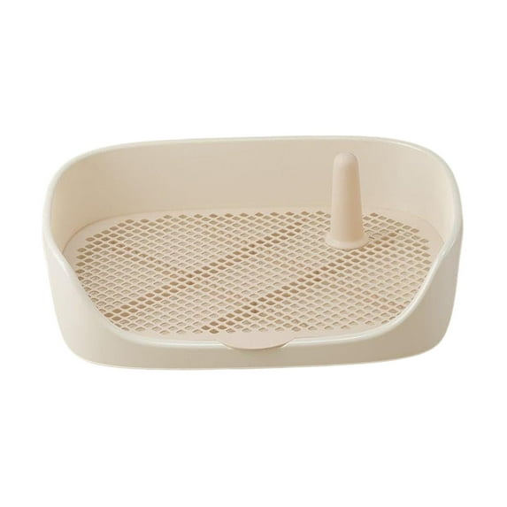 Fzaqwen Dog Toilet Training Potty Tray Pet Pan Loo Potty for Indoor Outdoor Small Medium Beige 48x37x13cm