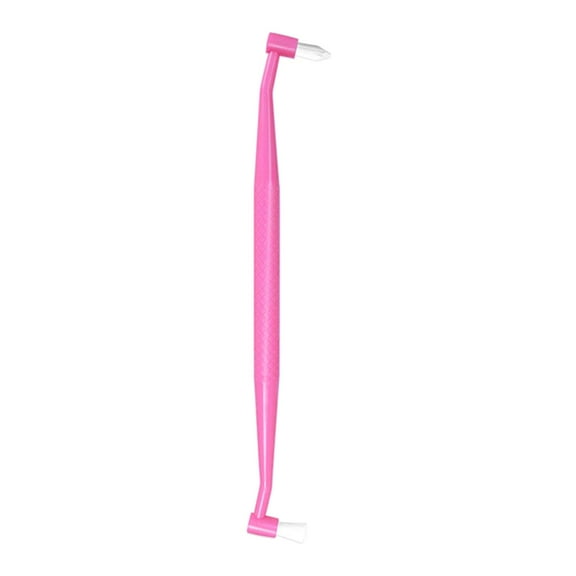 Fzaqwen Double Head Toothbrush for Cats Dogs Pet Details Toothbrush Reusable Long Handle Pink
