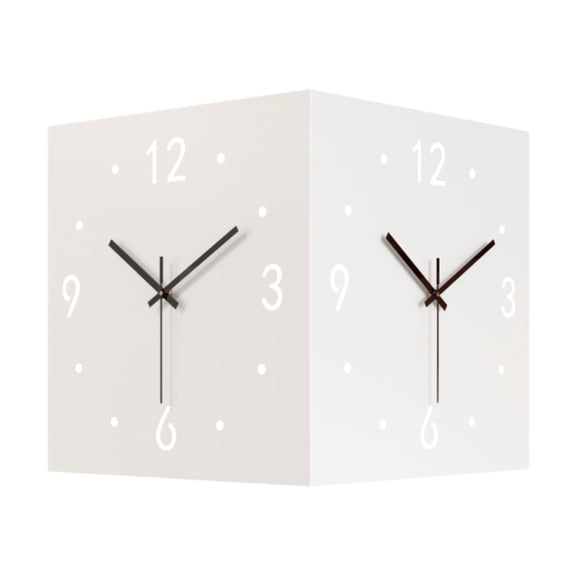 Fzaqwen Double Sided Corner Wall Clock Metal Corner Clock Friend Gift with Numeral Scale