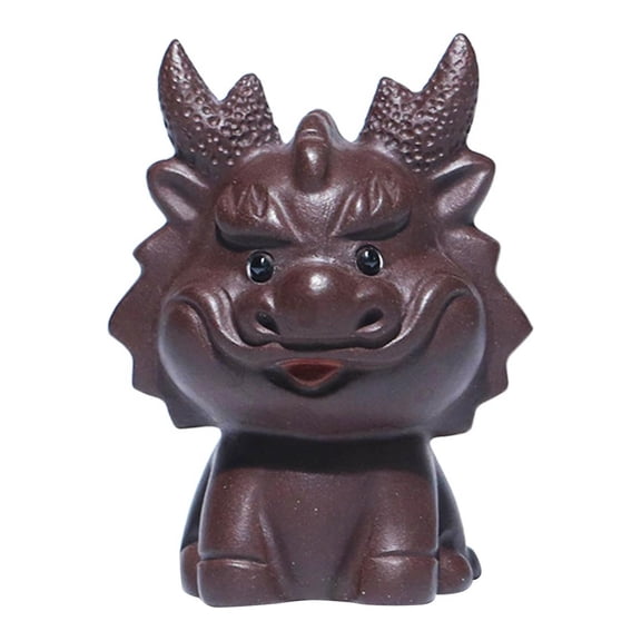 Fzaqwen Dragon Statue Miniature Dragon Figurine Tea Pet Sculpture Dragon Ornament Animal orange