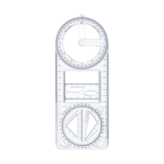 Fzaqwen Drawing Template Measuring Tool Stationery Mathematics Multifunctional Geometric style A