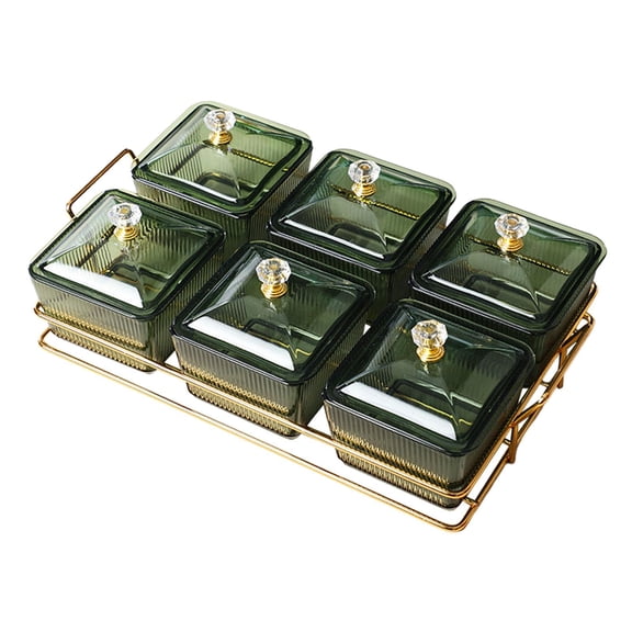Fzaqwen Dried Fruit Plate Nordic Food Storage Box Containers Divided Serving Platter for 6 grids