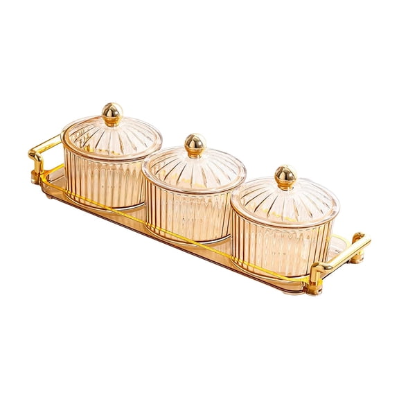 Fzaqwen Dried Fruit Plate Nuts Tray Food Storage Container Nordic Divided Serving Dishes 3 Round Discs