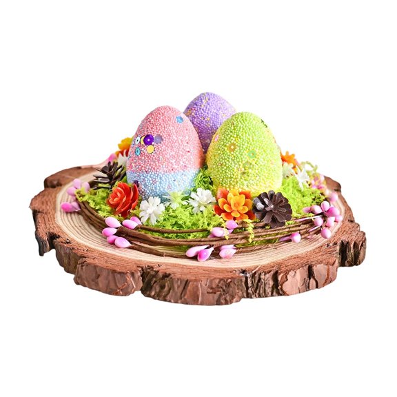 Fzaqwen Easter Bird Nest Eggs Statue Easter Craft Decorative Figurine for Desk Bookshelf