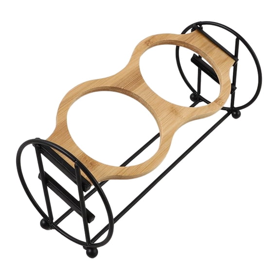 Fzaqwen Elevated Raised Bowls Stand Kitten Feeding Station Water and Food Bowls Non Slip Black