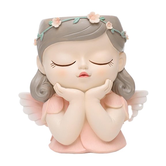 Fzaqwen Elf Girl Flower Pot Plant Pot Elf Girl Figurine Outdoor Anti Slip Resin Planters Style B