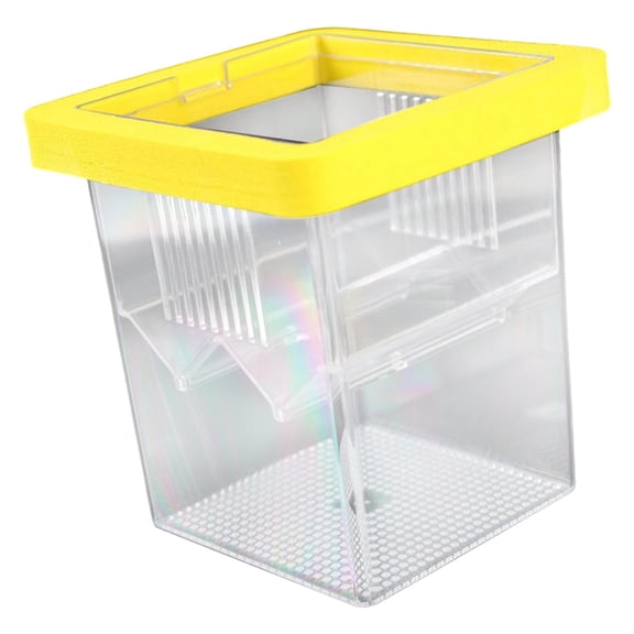 Fzaqwen Floating Breeder Box Fish Tank Hatchery Incubator Isolation Aquarium Breeder Feeder Square Container PP Material Suitable for Clownfish Guppy Shrimp B Yellow