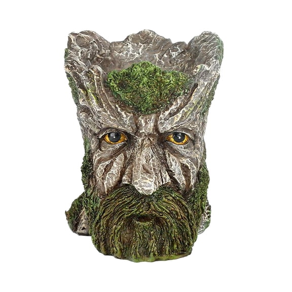 Fzaqwen Flowerpot Tree Man Face Planter Flower Pot with Drainage Hole Pencil Pen Holder,
