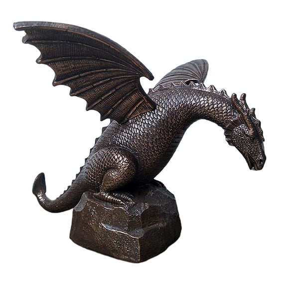 Fzaqwen Garden Dragon Fountain Statue, Resin Water Feature Dragons Sculpture, Outdoor Craft Decoration, Yard Lawn Waterscape Statue Artwork