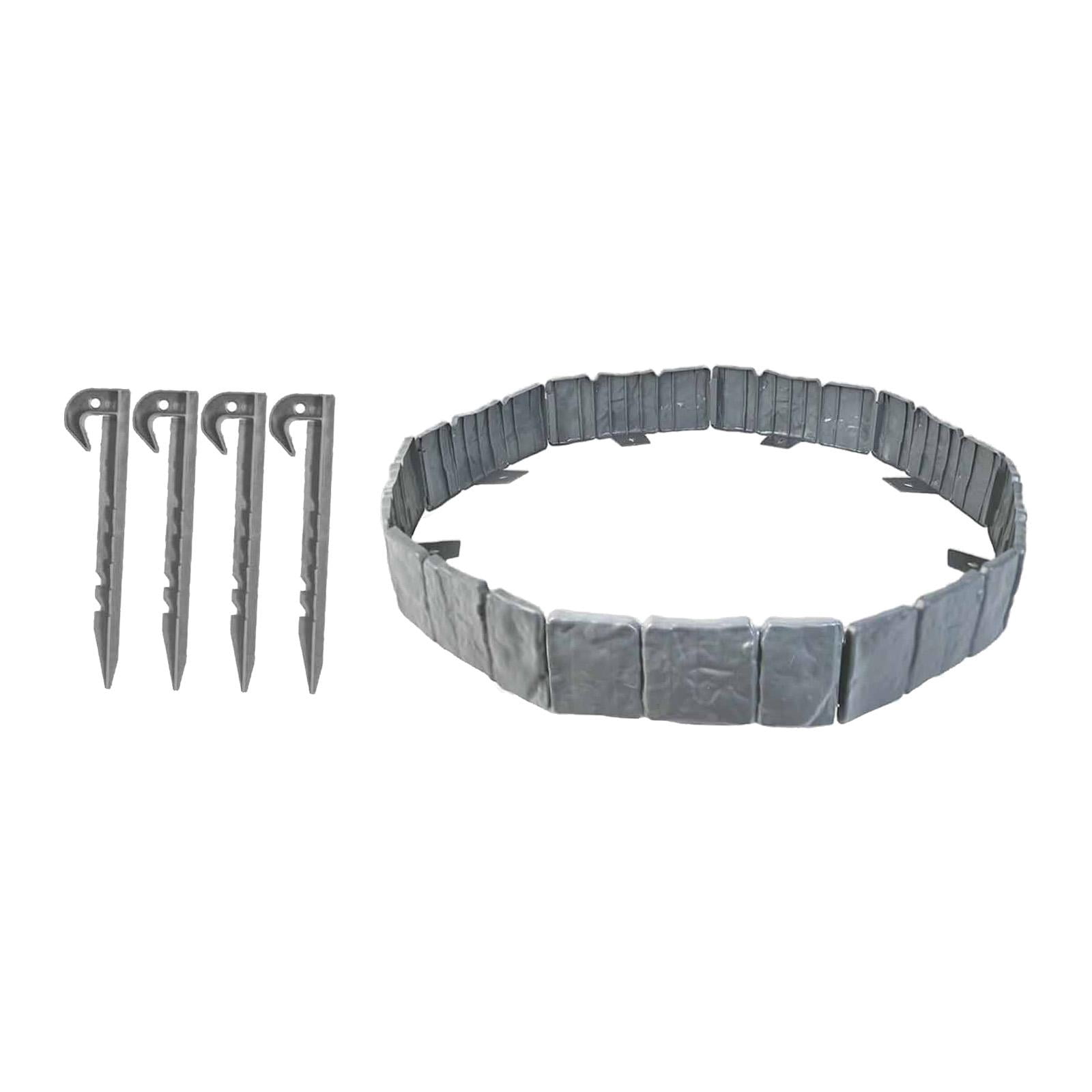 Fzaqwen Garden Edging Border Easily Install Outdoor Yard Multifunctional Lawn Border Gray