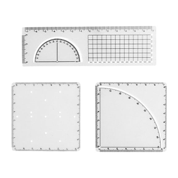 Fzaqwen Geometric Ruler Measuring Templates Measuring Tool with Scale Multifunction Math for Grade 7