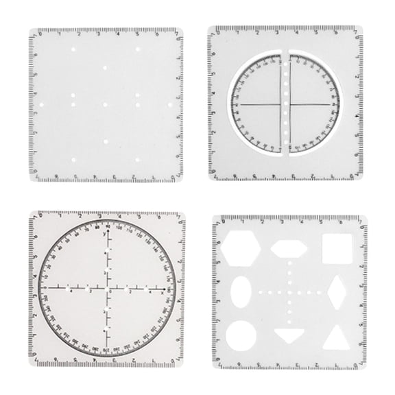 Fzaqwen Geometric Ruler Measuring Templates Measuring Tool with Scale Multifunction Math for Grade 8