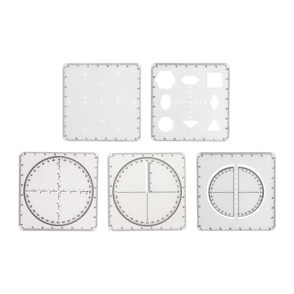 Fzaqwen Geometric Ruler Measuring Templates Measuring Tool with Scale Multifunction Math for Grade 9