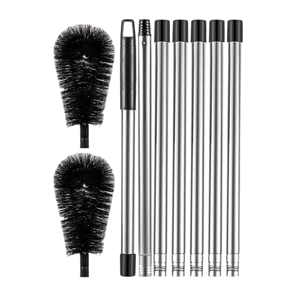 Fzaqwen Gutter Cleaning Brush Cleaner Tool with Telescopic Pole 2 Brush Heads,Adjustable 7 sections