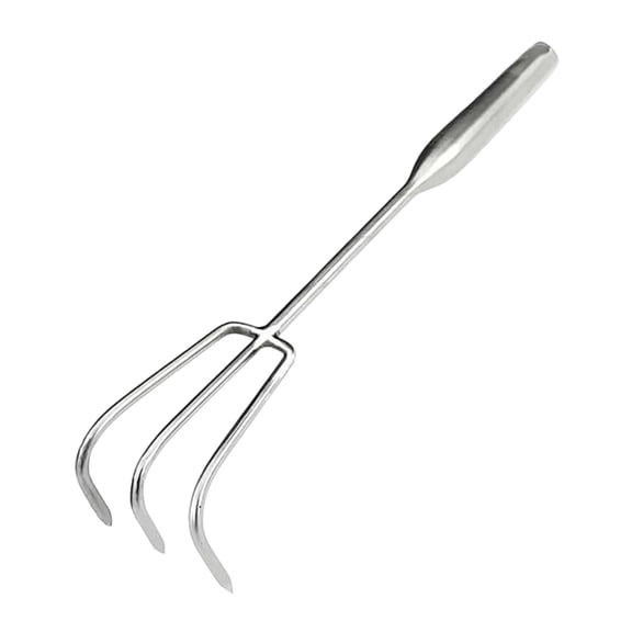 Fzaqwen Hand Rake Gardening Soil Loosening Tool Stainless Steel Sturdy Digging Tool Claw Three Tines