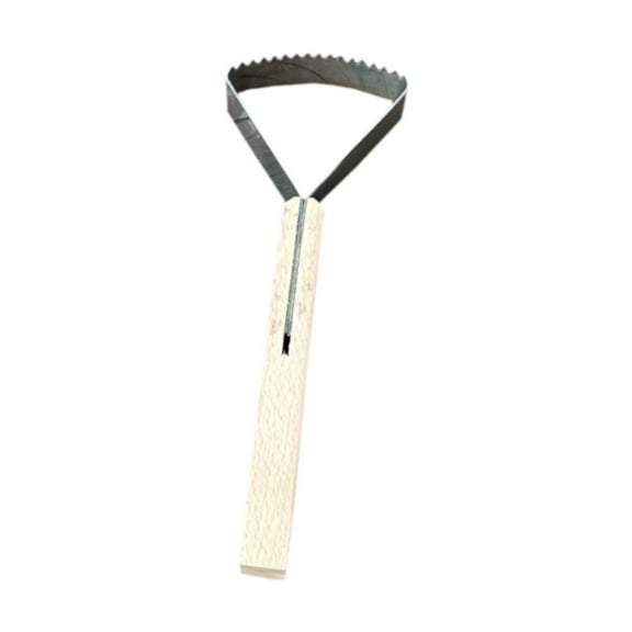 Fzaqwen Handheld Grass Scraper Comfortable Wooden Handle Hand Tool for Yard Backyard 23cmx8cm