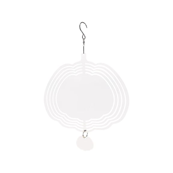 Fzaqwen Heat Sublimation Wind Chimes Blank Hanging Wind Catcher Metal Crafts 3D Rotating Pumpkin