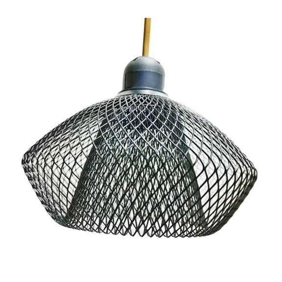 Fzaqwen Iron Wire Lampshade Bulb Guard Bedside Lamp Table Lamp Retro Metal Bulb Cage for black