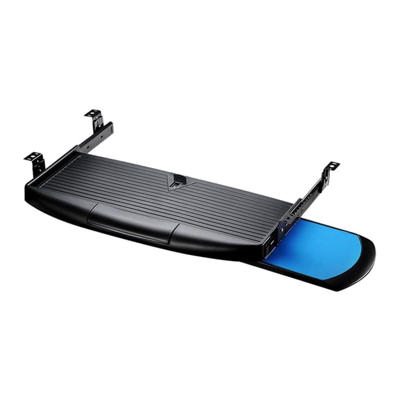 Fzaqwen Keyboard Tray Under Desk Pull Out Silent Slide Rail Ergonomic Slide Out Computer Black