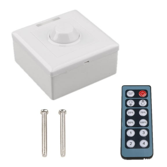 Fzaqwen LED Light Rotary Dimmer Panel Switch with IR Remote Controller for LED Strip