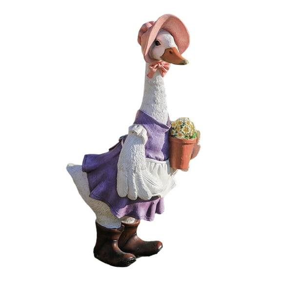Fzaqwen Lawn Decorative Mini Resin Duck Animals Statues Model Plaything Garden Ornaments Female Duck