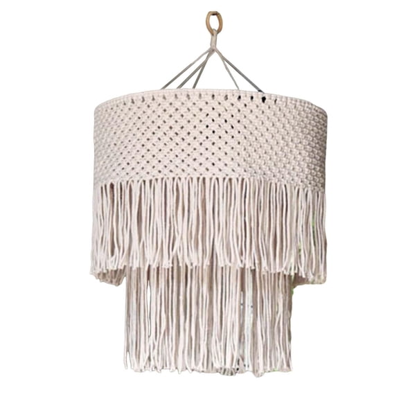 Fzaqwen Macrame Lamp Shade Hanging Lampshade Boho Hanging Light Cover Gift Pendant Light 35cmx45cm