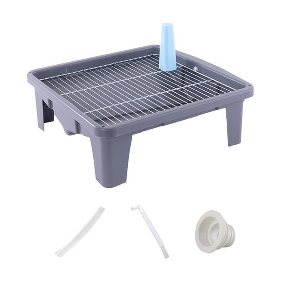 Fzaqwen Mesh Grids Toilet and Drain Pet Training Pad Holder with Removable Post Indoor Gray