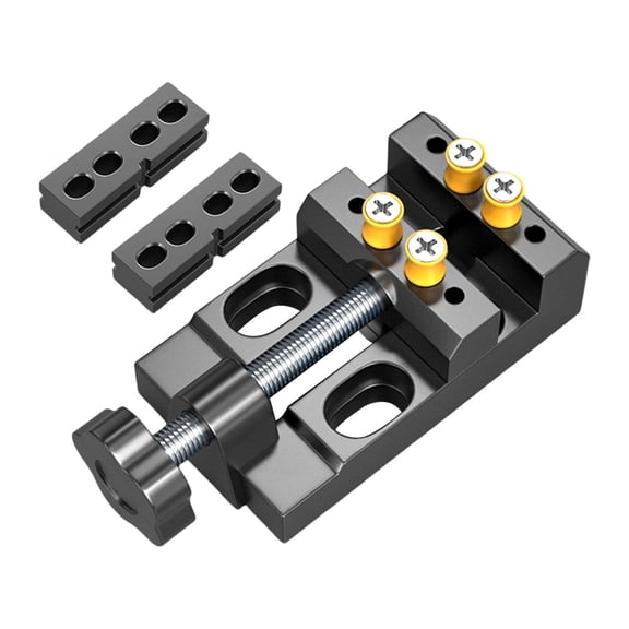 Fzaqwen Mini Drill Press Vise Bench Vise Clamp Adjustable Multifunction Stable Mini Flat Vise w Clamp Block
