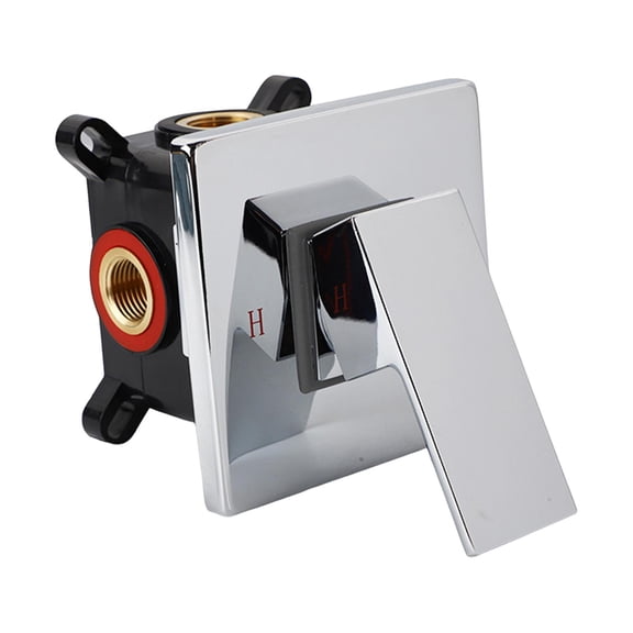 Fzaqwen Mixing Valve Concealed Embedded Box Water Mixing Valve Wall Mount Shower Control Silver