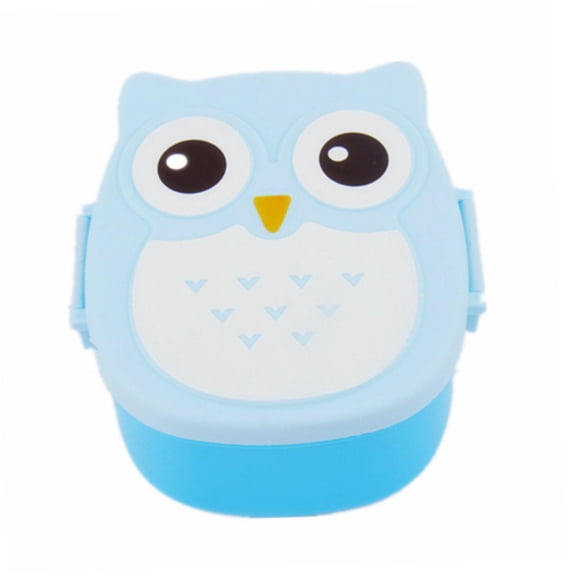 Fzaqwen Owl Lunch Box Freshness Preservation Box Animal Multi Compartments Divided Bento blue
