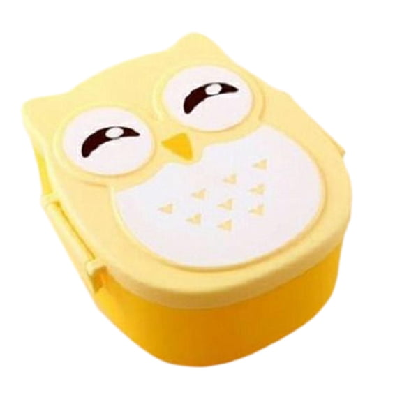 Fzaqwen Owl Lunch Box Freshness Preservation Box Animal Multi Compartments Divided Bento yellow