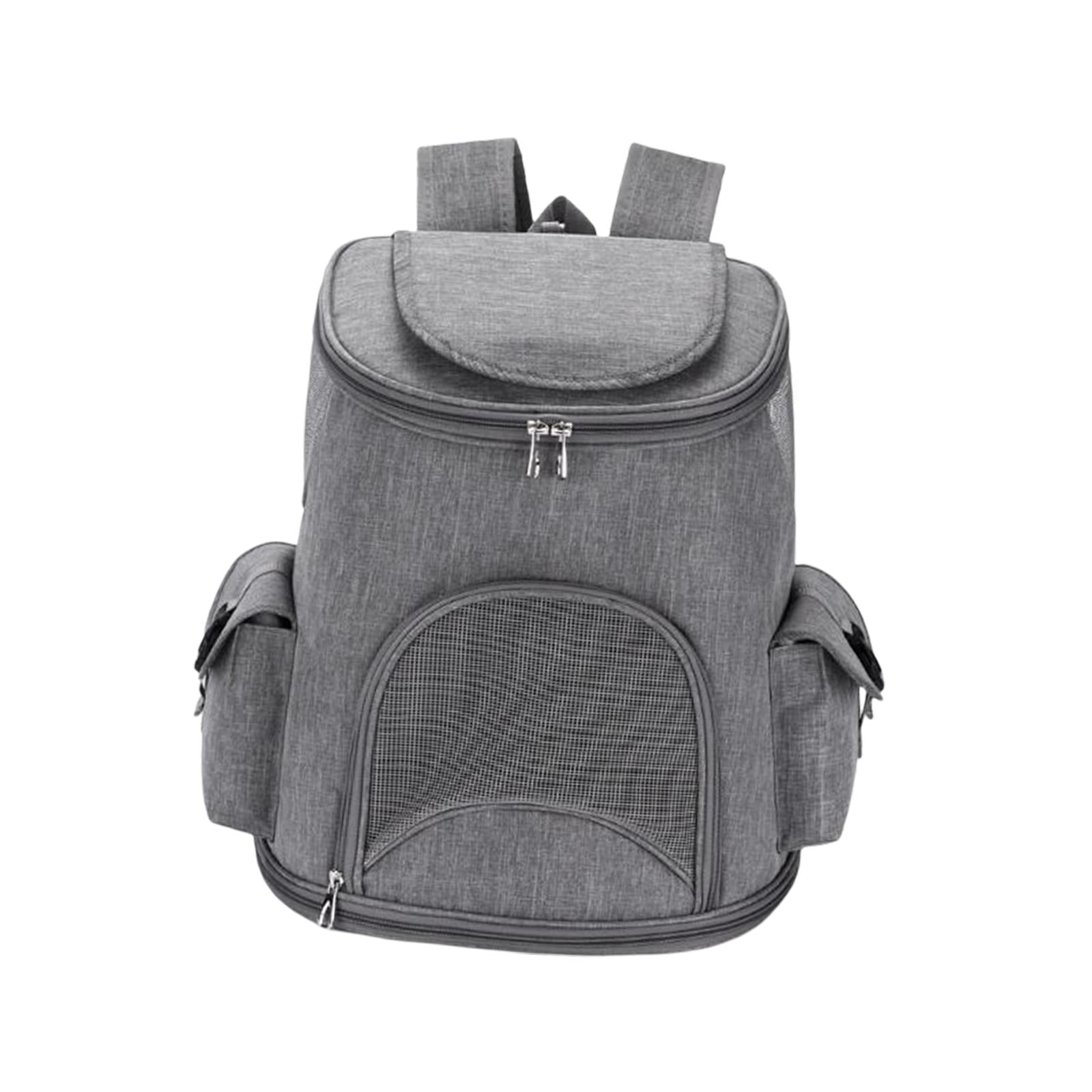 Fzaqwen Pet Carrier Backpack Adjustable Strap 2 Side Bags Carrying Bags Dog Carriers Pet Grey 14lb
