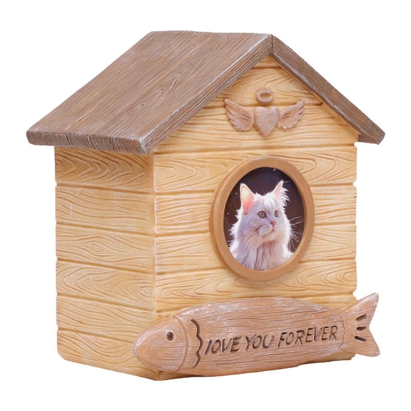 Fzaqwen Pet Cremation Urn Pet Owner Memory Keepsake Storage with Photo Slot for Dogs and cat