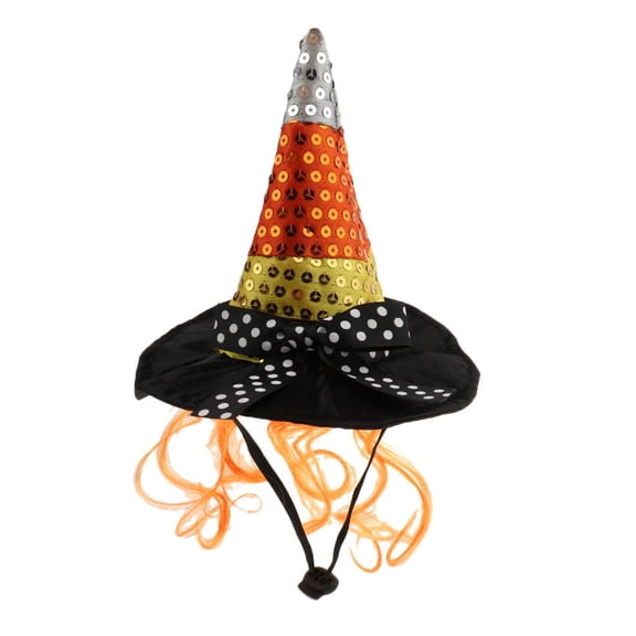 Fzaqwen Pet Halloween Headdress Sorcerer Magic Hat Cosplay Accessories M
