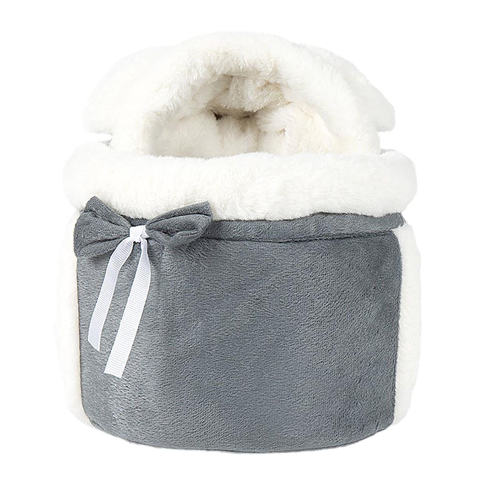 Fzaqwen Pet Hanging Chest Bag Small Cat Dogs Backpack Winter Plush Pets Cage for Cycling M
