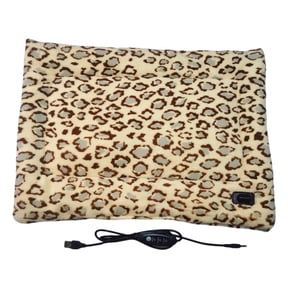 Fzaqwen Pet Heating Pad Electric Blanket Heated Mat Warming Bed Three Grade Leopard