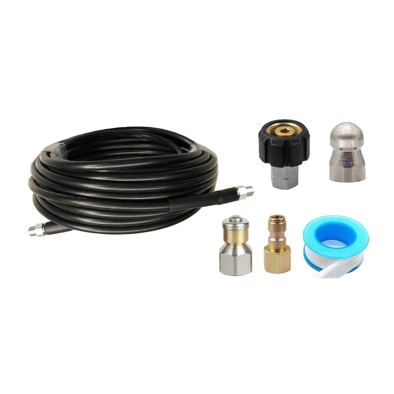 Fzaqwen Pipe Drain & Tube Cleaning Kit 30M for Pressure Washer Hose Set and Adapter with