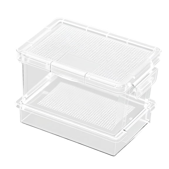 Fzaqwen Plastic Reptile Habitat Box Mealworm Breeding Container Removable Tray Terrarium